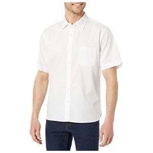 Van Heusen Men's Slim Fit Never Tuck Short Sleeve Button Down Shirt XXL